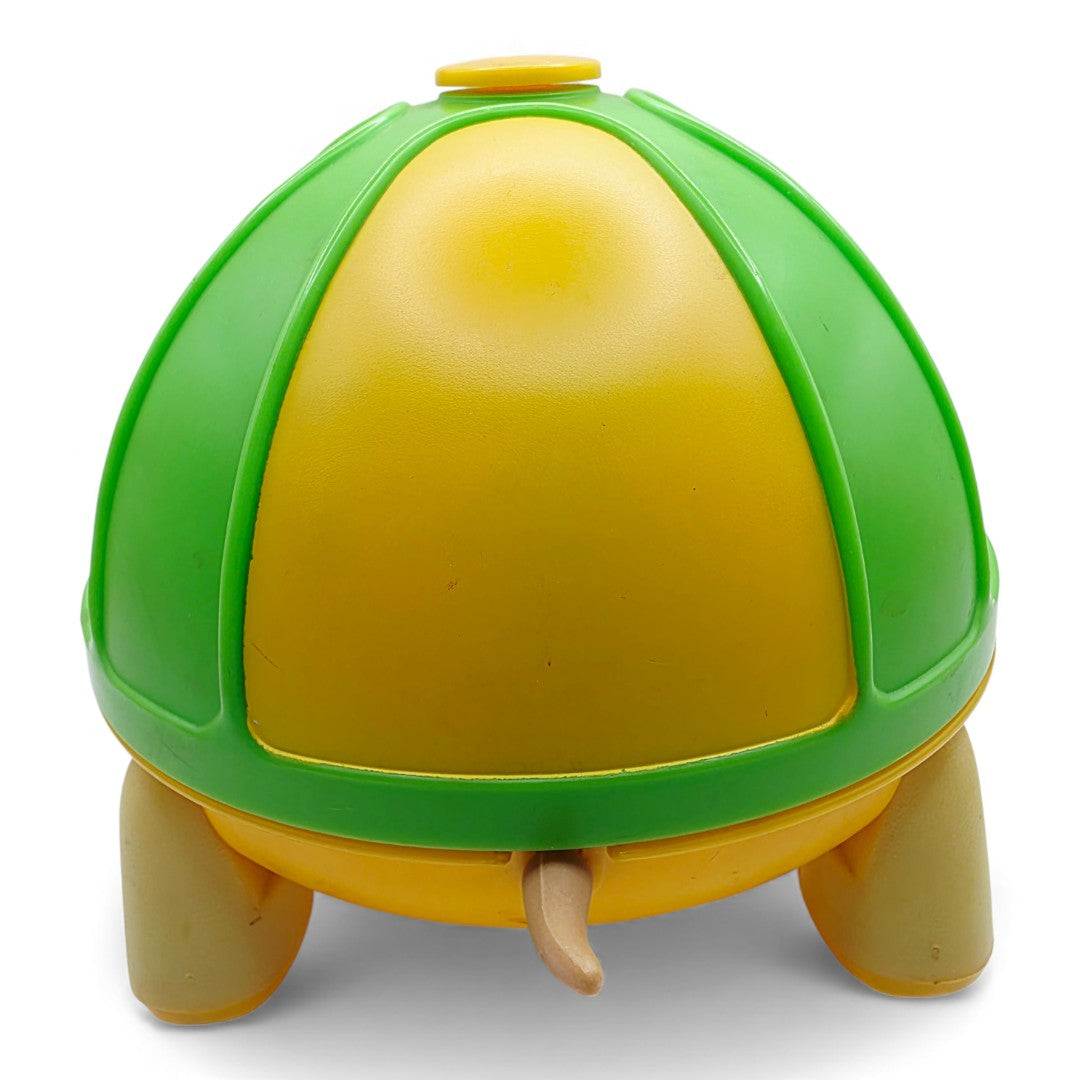 Vintage 1980s small toy. Glo Turtle & Glo Hopper. Back view.