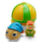 Vintage 1980s small toy. Glo Turtle & Glo Hopper. Front view.