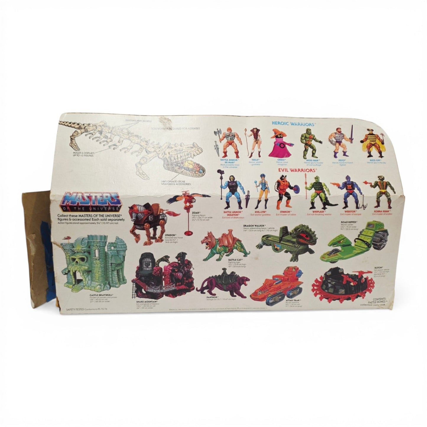 1985 Masters of the Universe Battle Bones action figure playset — Back view
