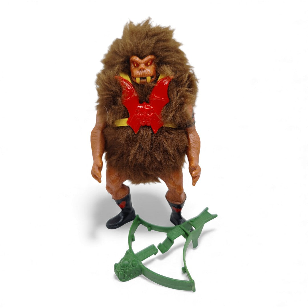 Vintage 1980s action figure. (MOTU). Grizzlor. & Mini Comic!. Face view.