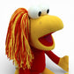 Vintage 1980s plush. Red. 16" Plush. Face view.