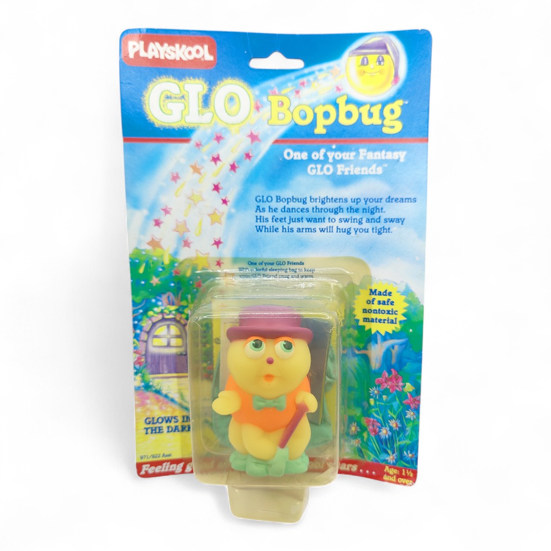 Vintage 1980s small toy. Glo Bopbug. Front view.