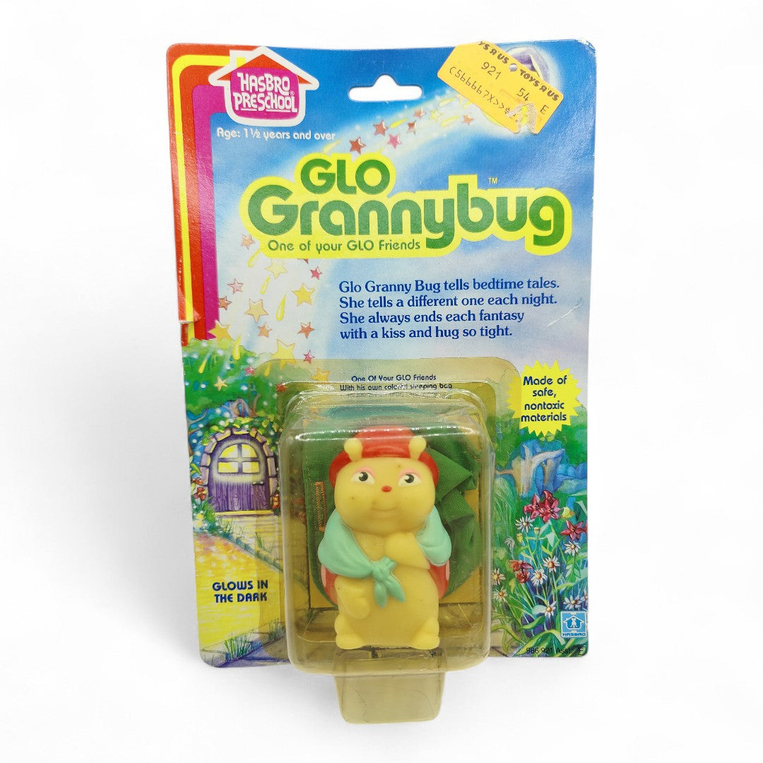 Vintage 1980s small toy. Glo Grannybug. Front view.