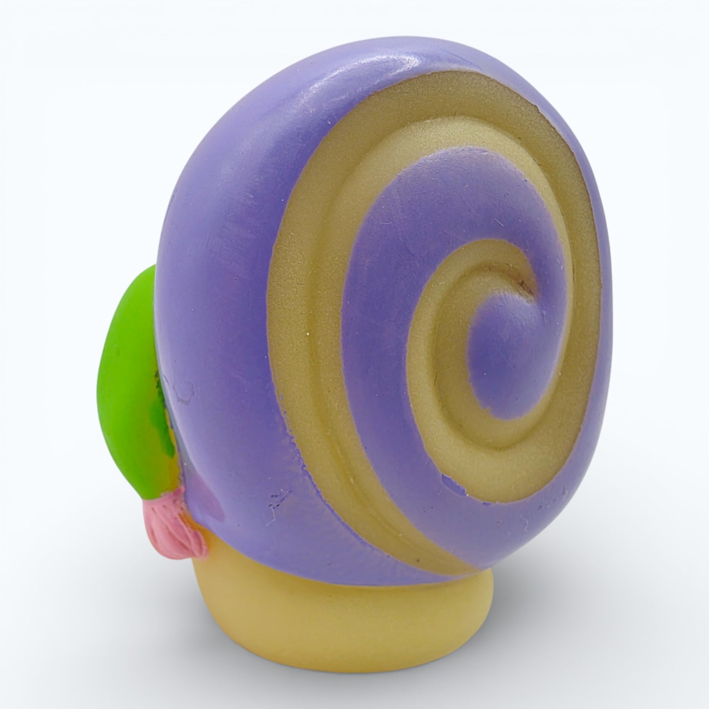 Vintage 1980s mini pvc figure. Glo Snail. 3". Back view.