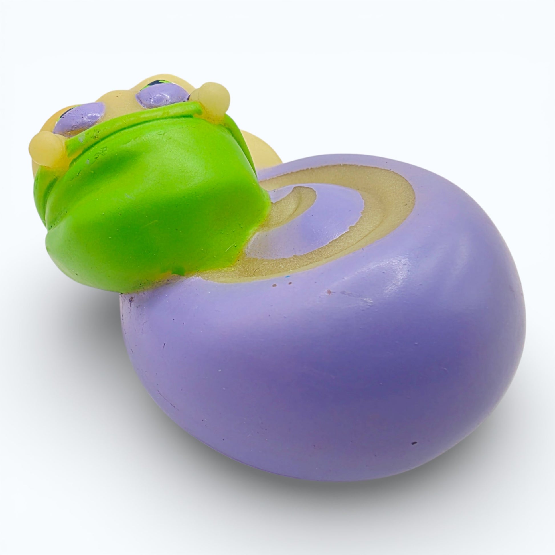 Vintage 1980s mini pvc figure. Glo Snail. 3". Top view.
