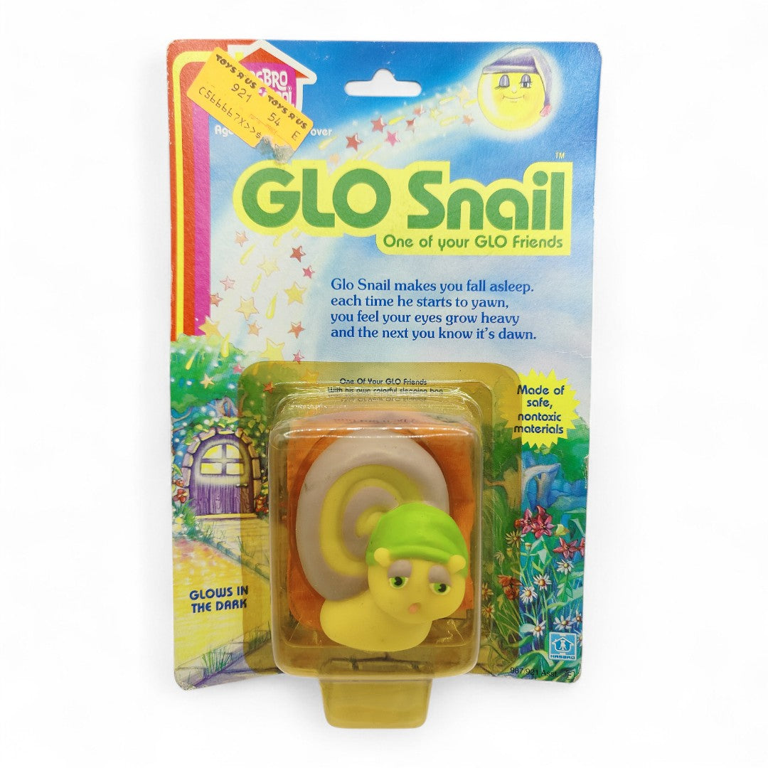 Vintage 1980s small toy. Glo Snail. Front view.