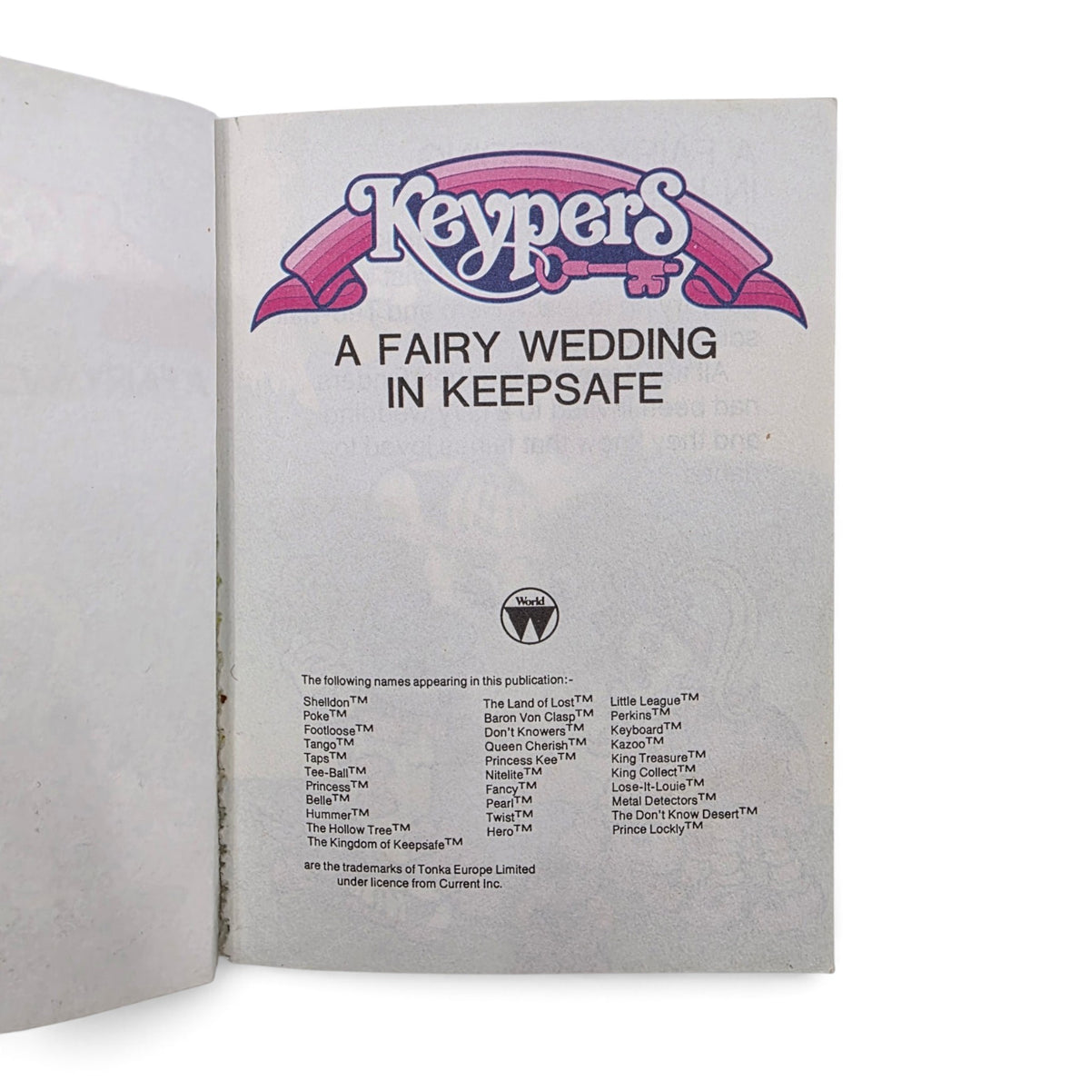 1986 Keypers A Fairy Wedding in Keepsafe Left view