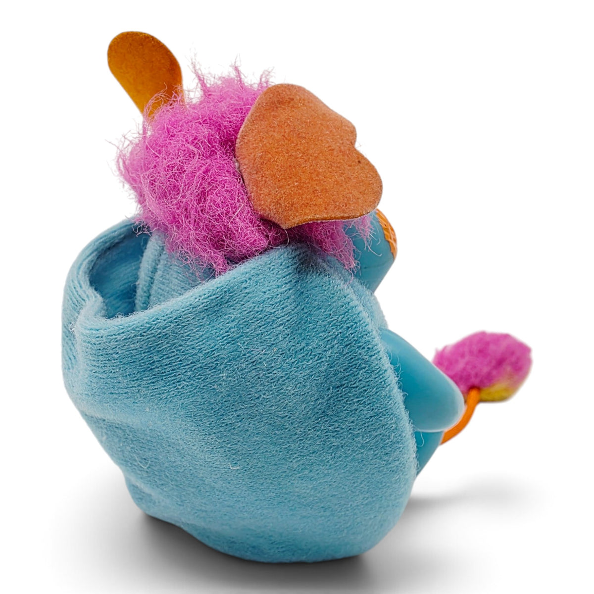 1986 Popples Party Pocket Popple (Teal & Magenta) Left view
