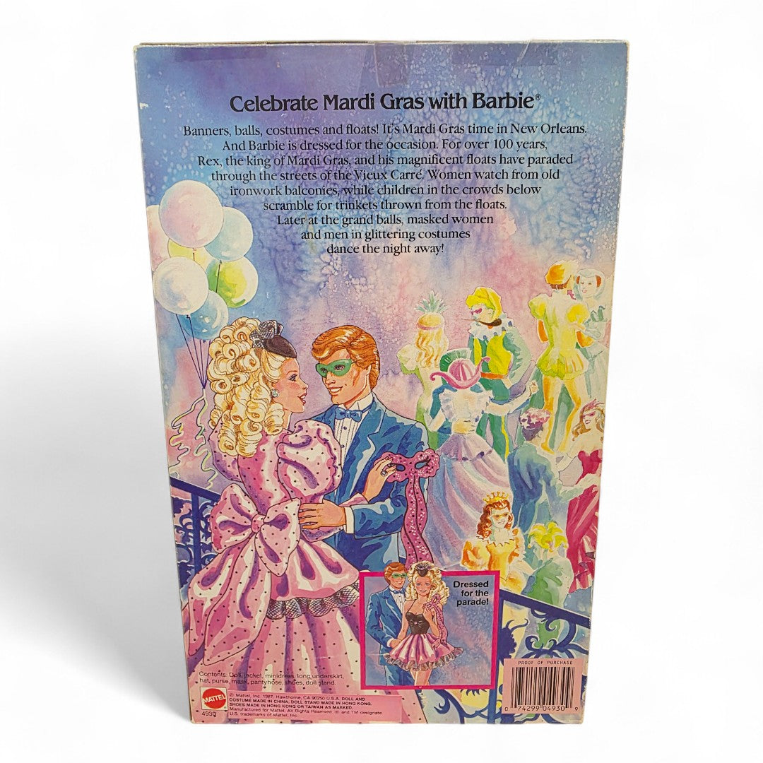 1987 Barbie American Beauties Collection Mardi Gras doll — Back view