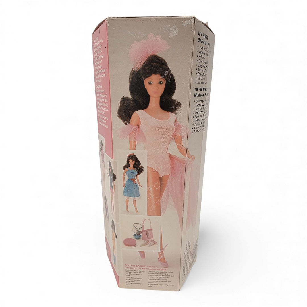 1987 Barbie My First Barbie Ballerina Brunette doll — Back view