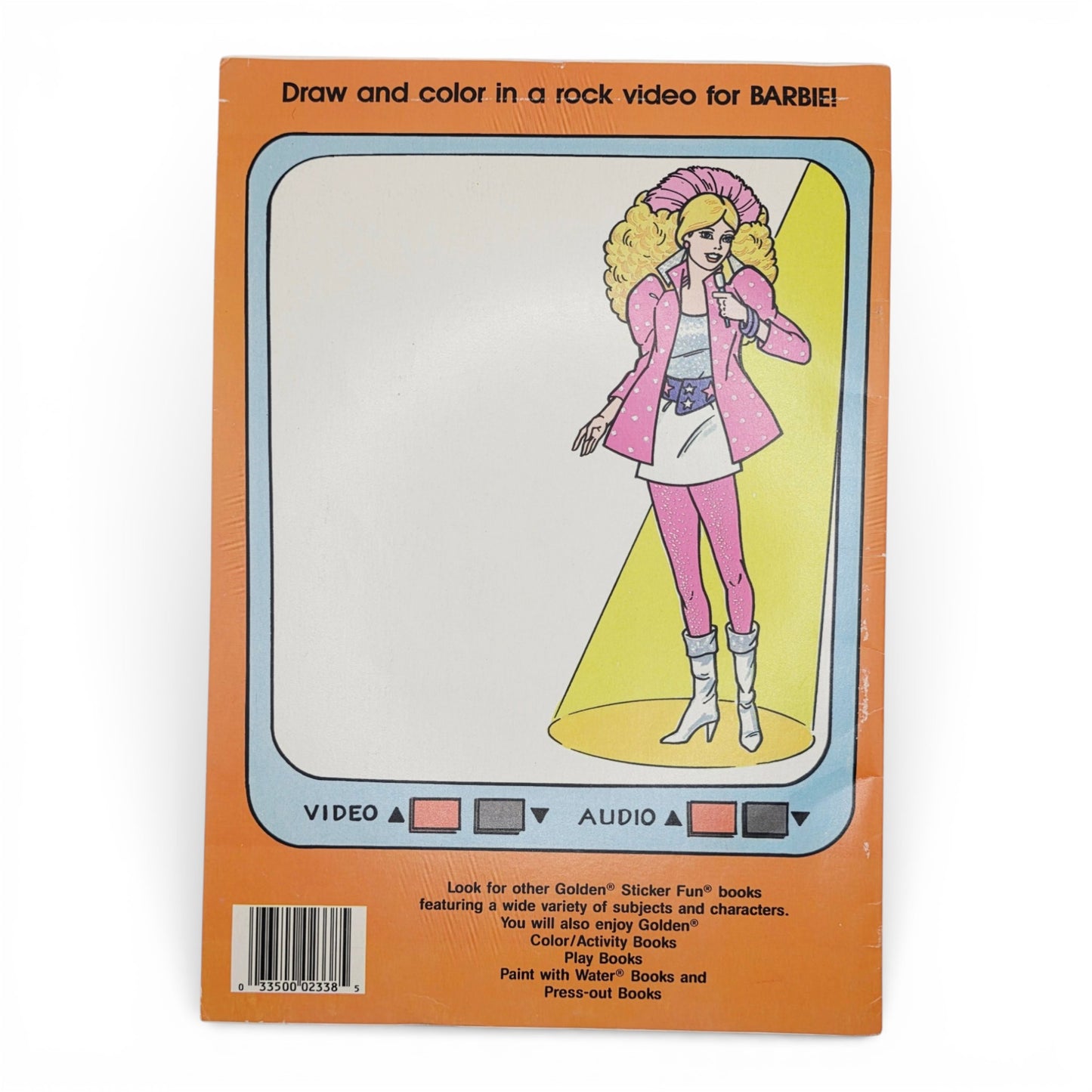 1987 Barbie Sticker Fun Video Variety activity book — Back view