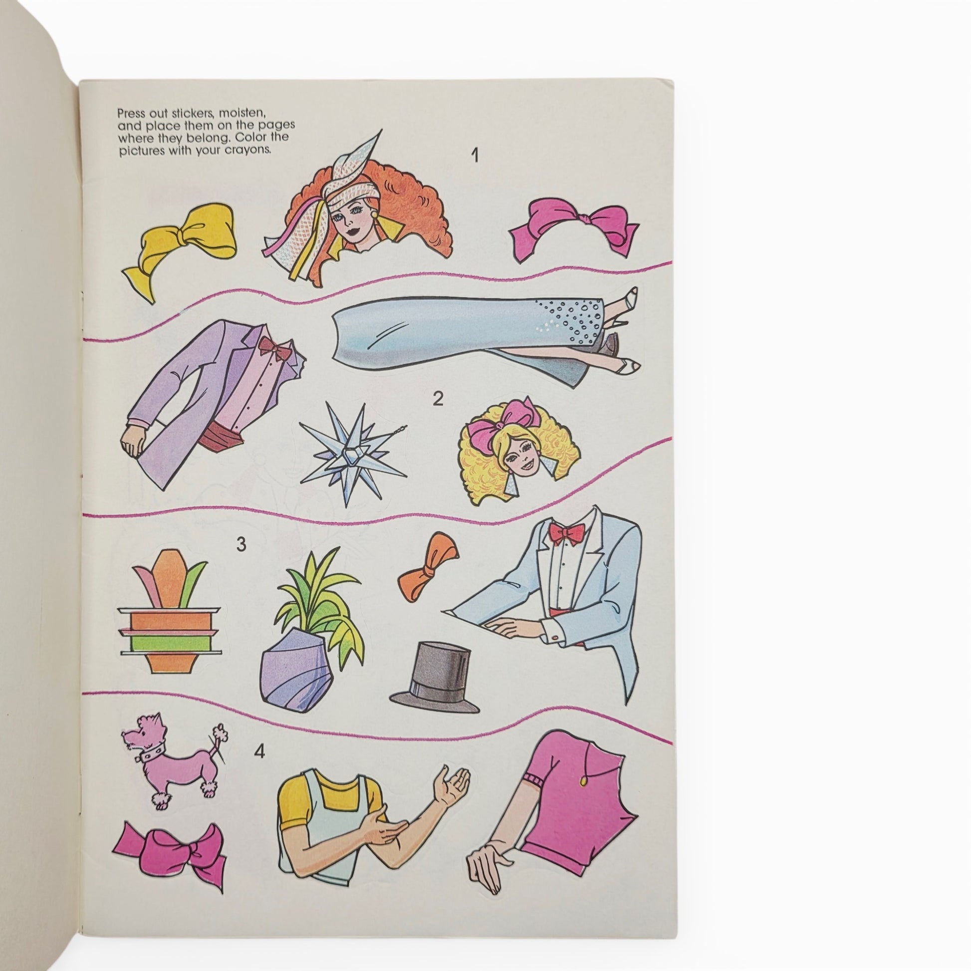1987 Barbie Sticker Fun Video Variety activity book — Close-up 1