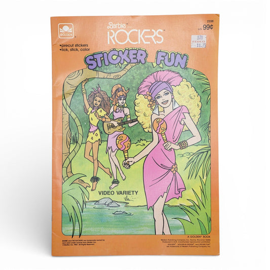 1987 Barbie Sticker Fun Video Variety activity book — Front view