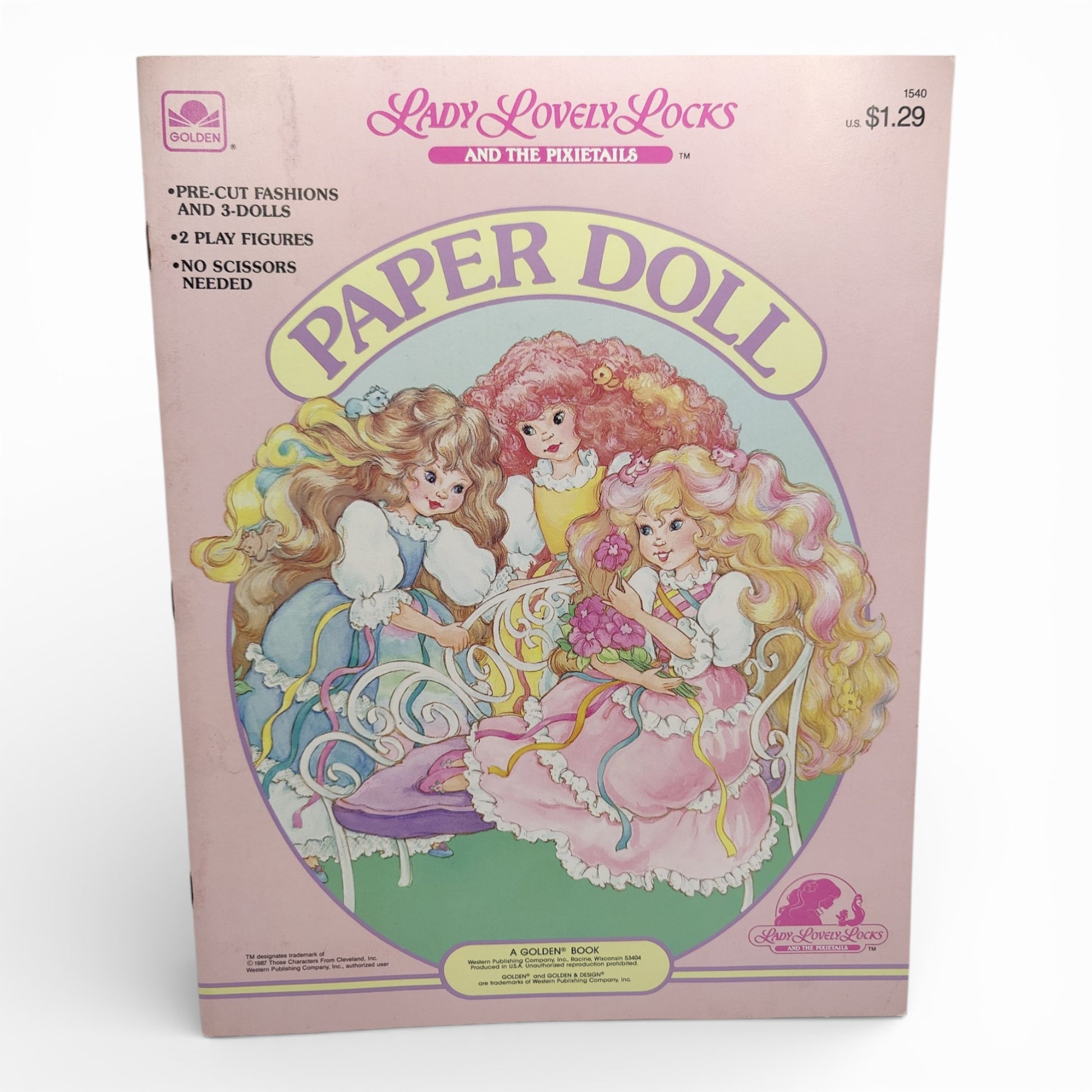 Vintage 1980s paper doll book. Vintage Paper Doll Book. Front view.