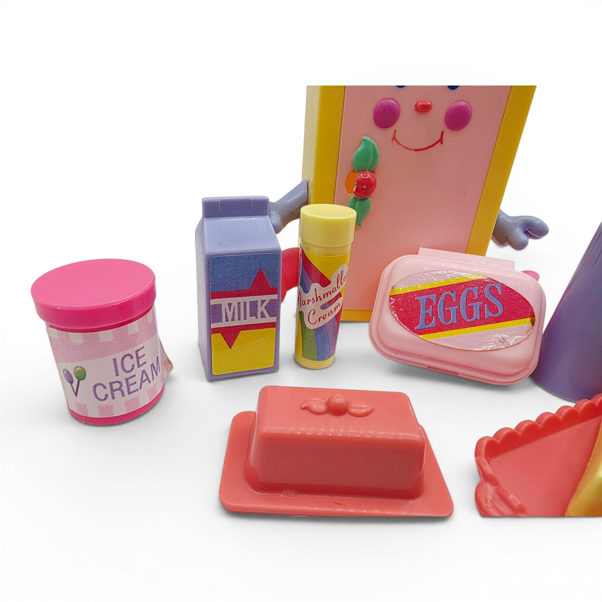 1988 Cherry Merry Muffin First Series Pour n Chill Fridge and Milk Carton Playset Right view