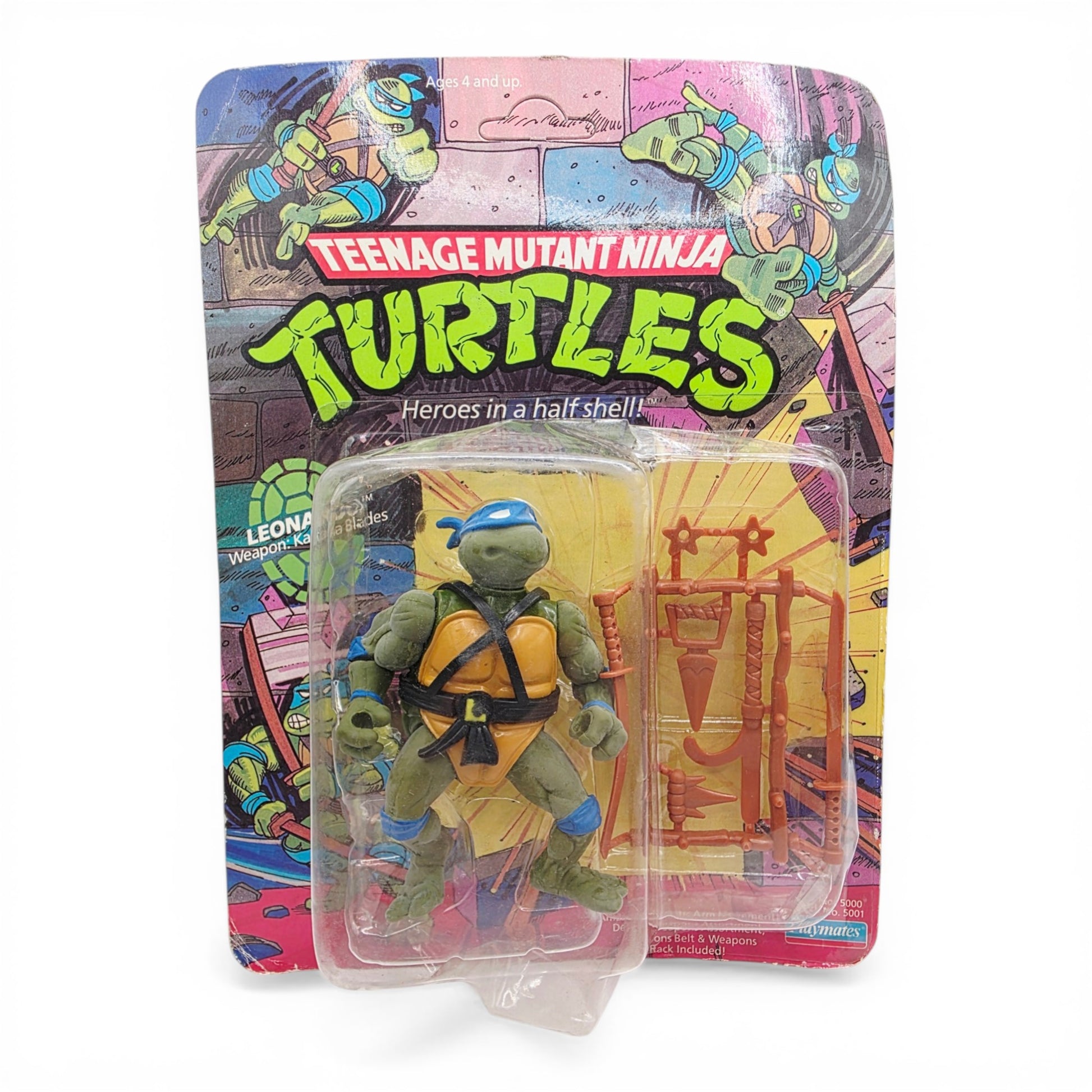 1988 Teenage Mutant Ninja Turtles Heroes in a Half Shell Leonardo action figure — Front view
