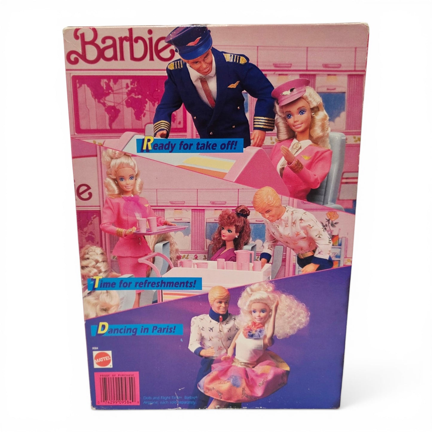 1989 Barbie Flight Time Flight Time Barbie doll giftset — Back view