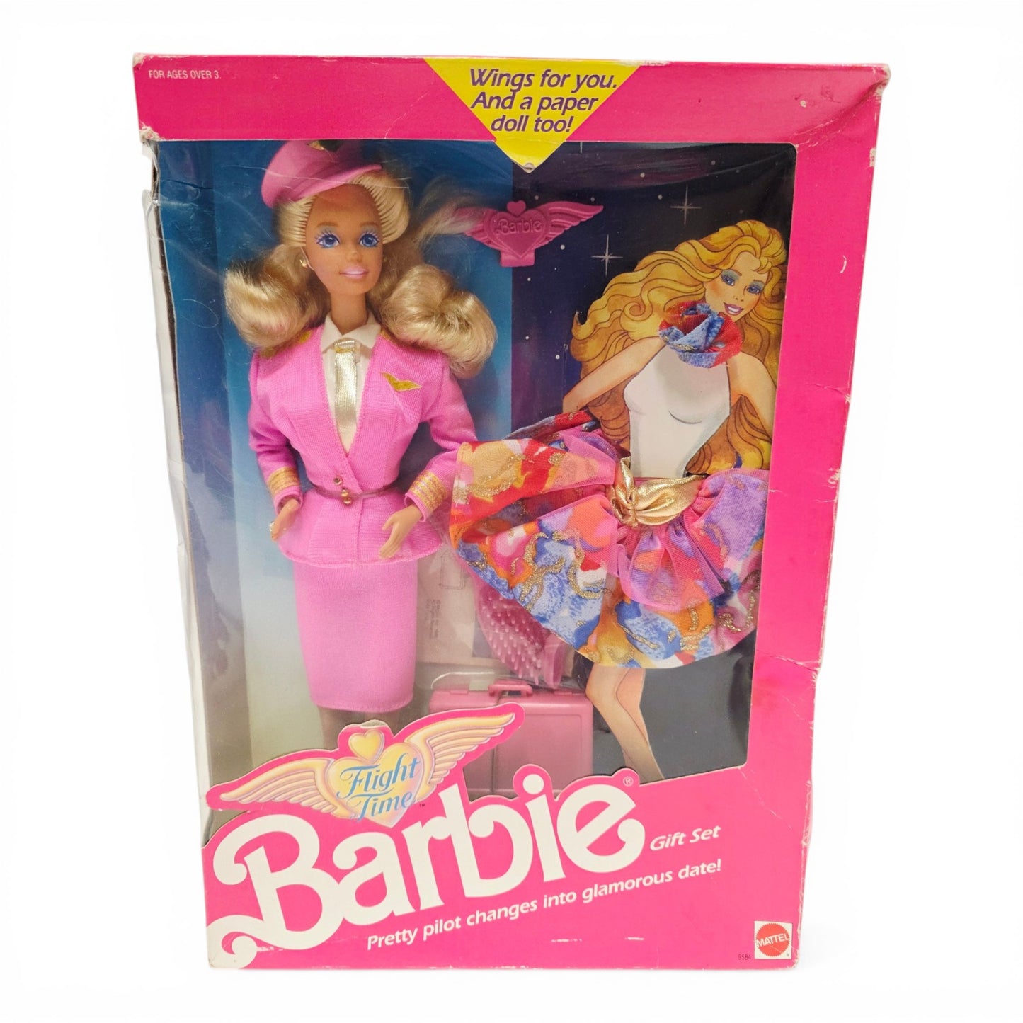 1989 Barbie Flight Time Flight Time Barbie doll giftset — Front view