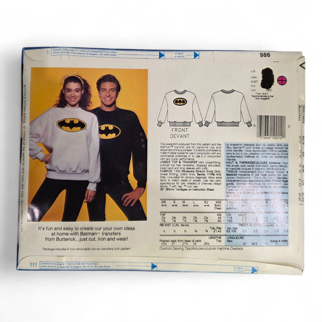 Vintage 1980s paper products. Butterick Sewing Pattern. Iron on Transfers!. Back view.