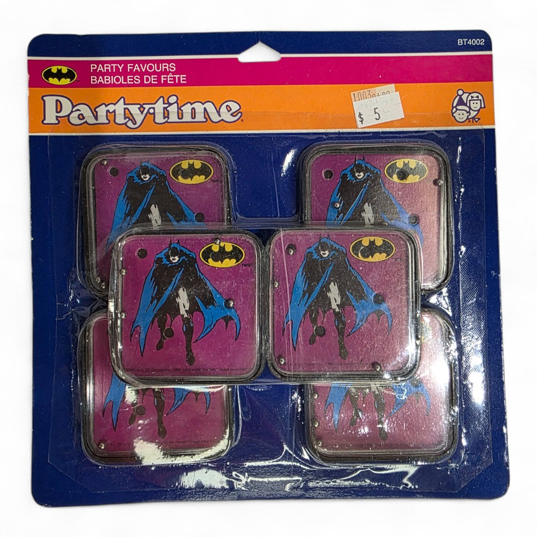 Vintage 1980s partyware. Pinball Party Favours. 6 Pack. Front view.