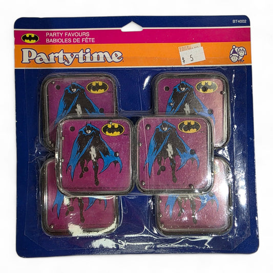 Vintage 1980s partyware. Pinball Party Favours. 6 Pack. Front view.