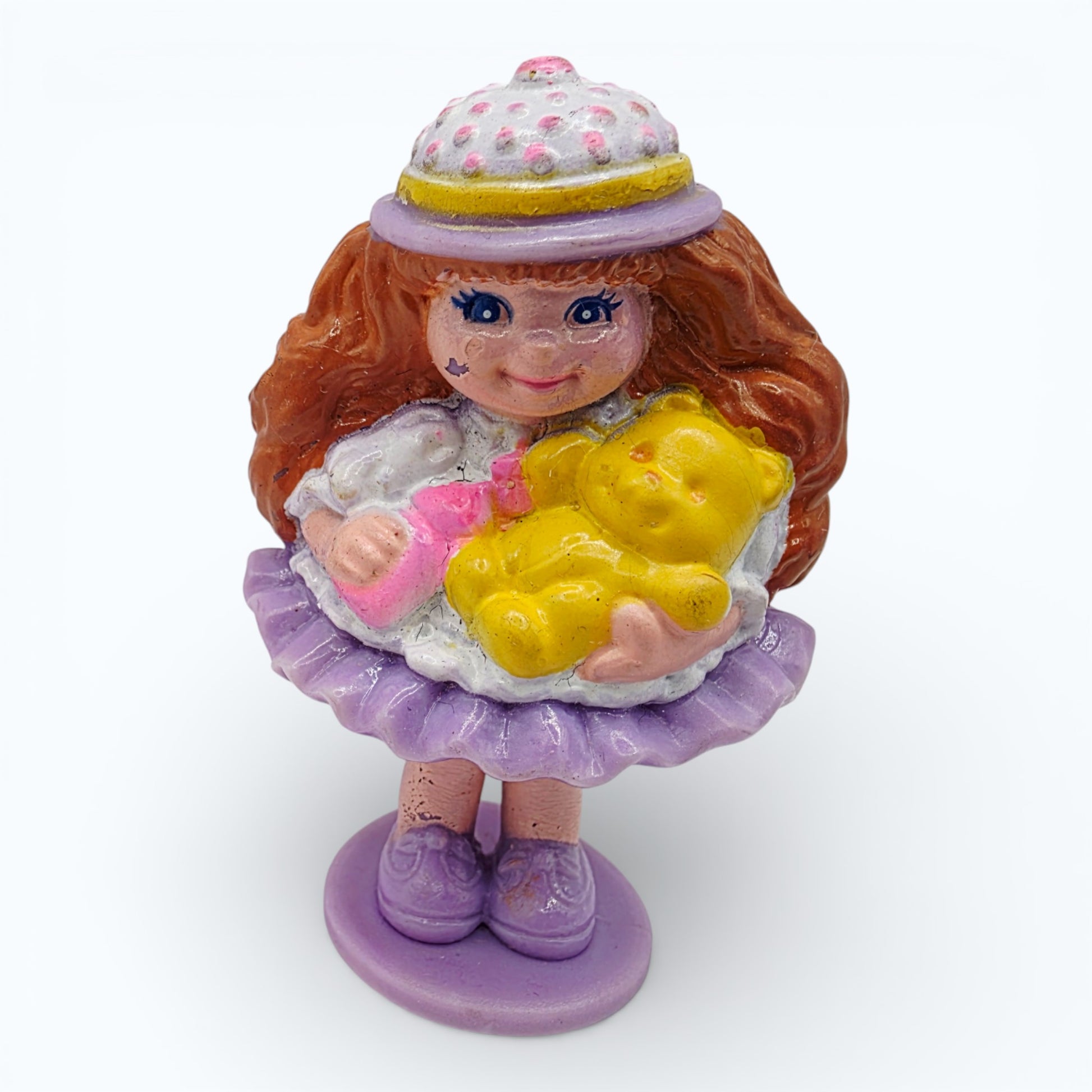 Vintage 1980s mini pvc figure. Series 2 Miniatures. Bubblegum Becky. 2.5". Front view.