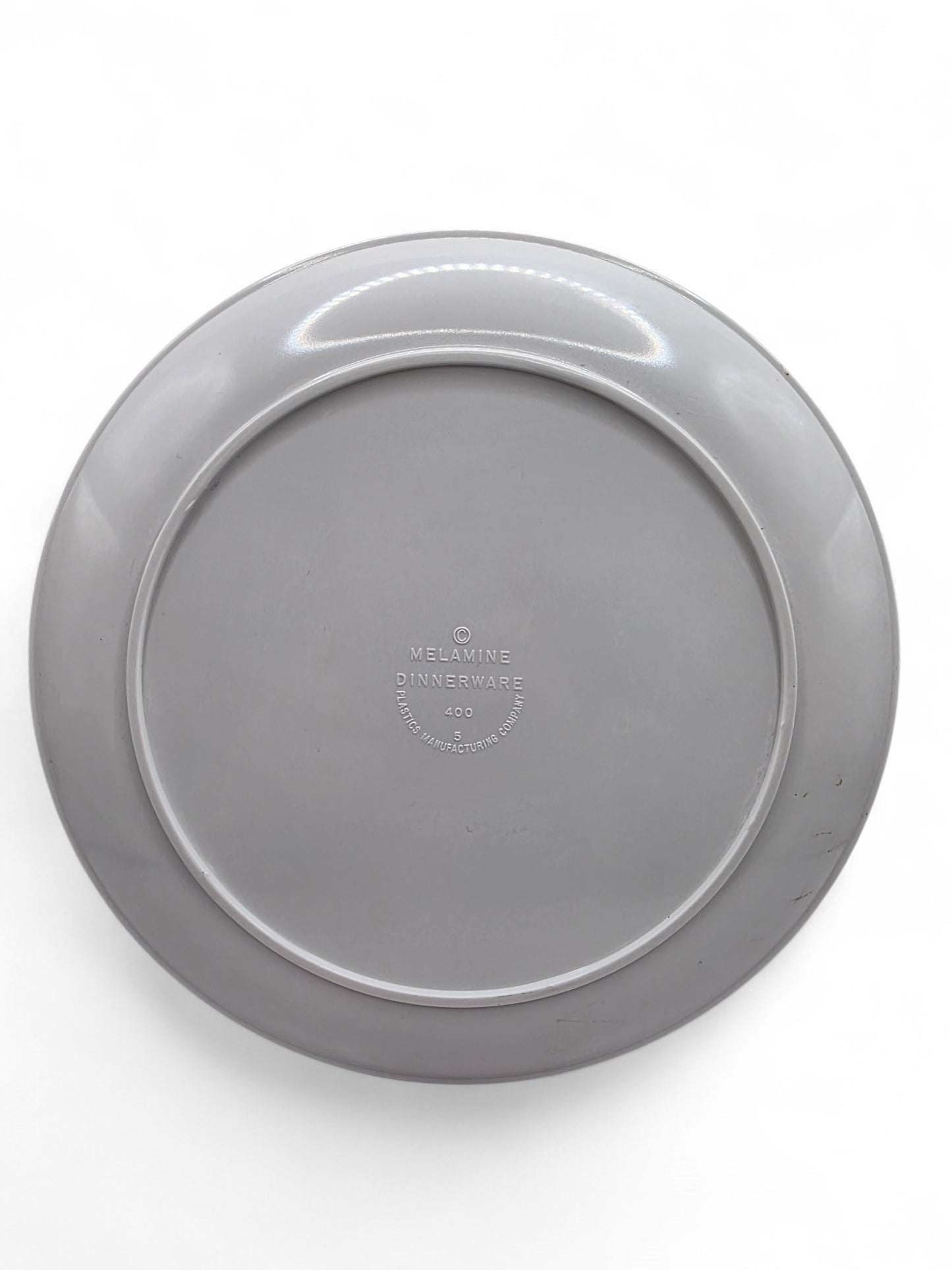 Vintage 1980s partyware. Birthday Party Plate. Grimace. Back view.