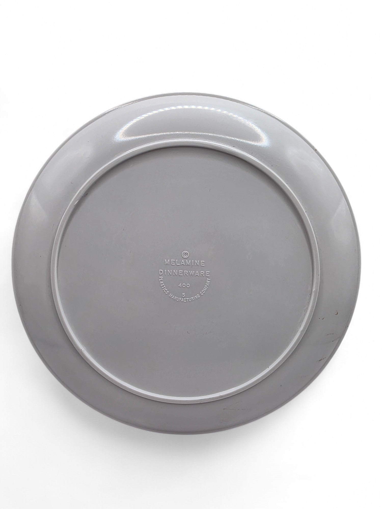 Vintage 1980s partyware. Birthday Party Plate. Grimace. Back view.