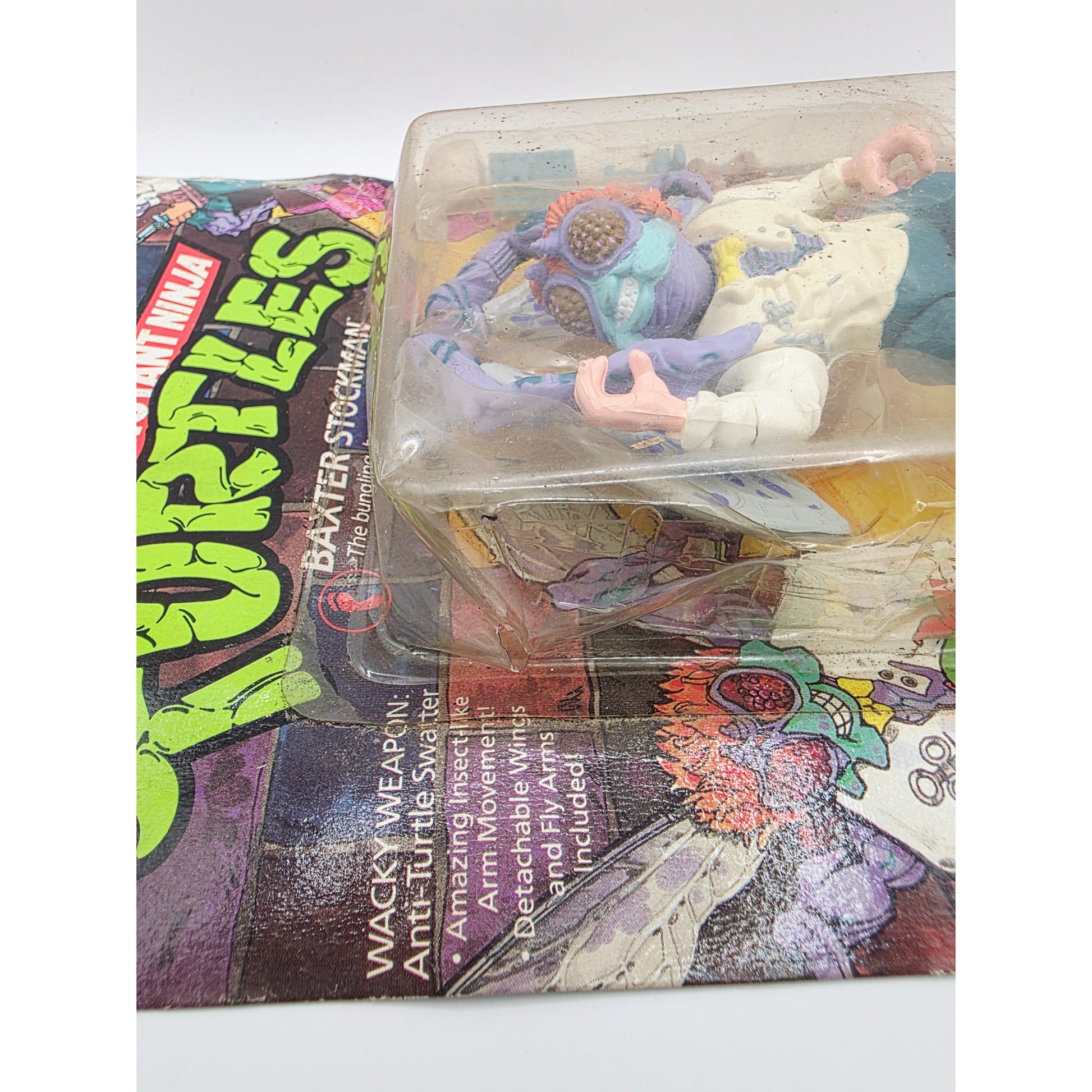 1989 Teenage Mutant Ninja Turtles Baxter Stockman action figure — Close-up 2