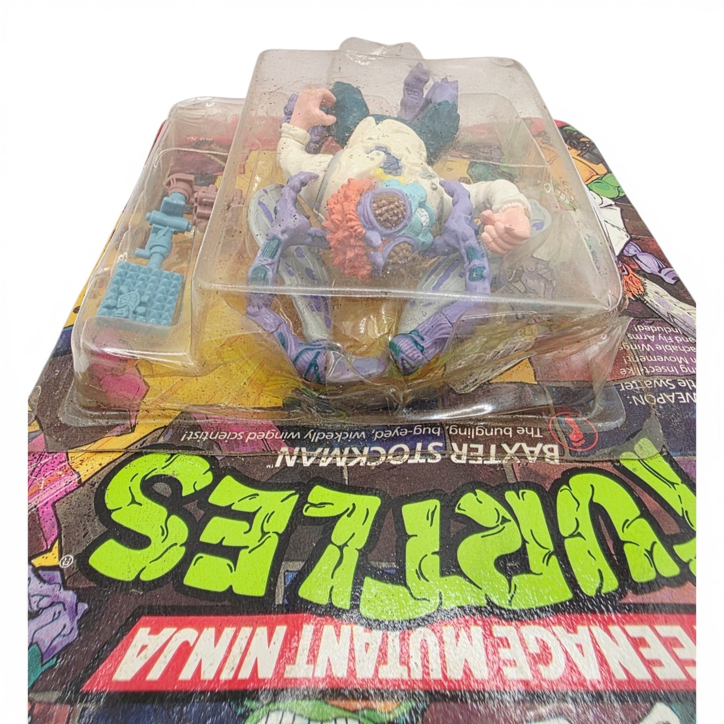 1989 Teenage Mutant Ninja Turtles Baxter Stockman action figure — Close-up 3