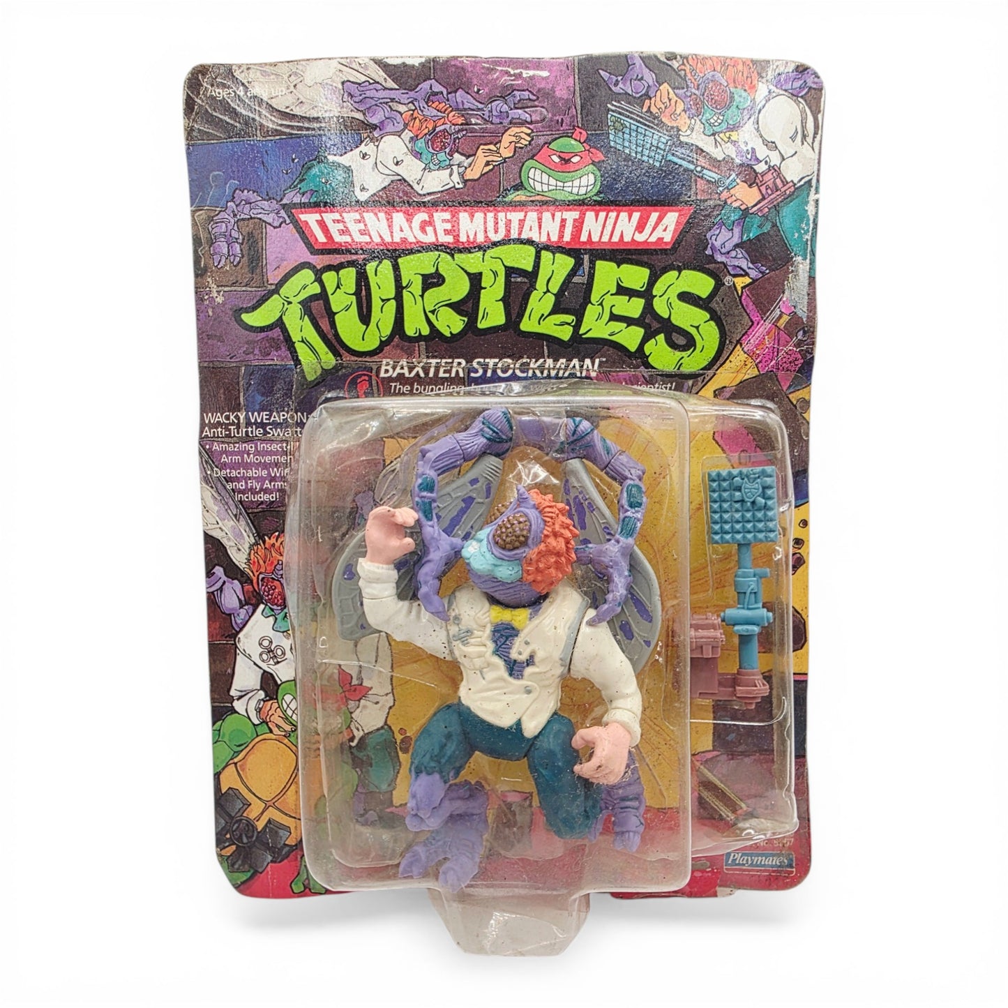 1989 Teenage Mutant Ninja Turtles Baxter Stockman action figure — Front view