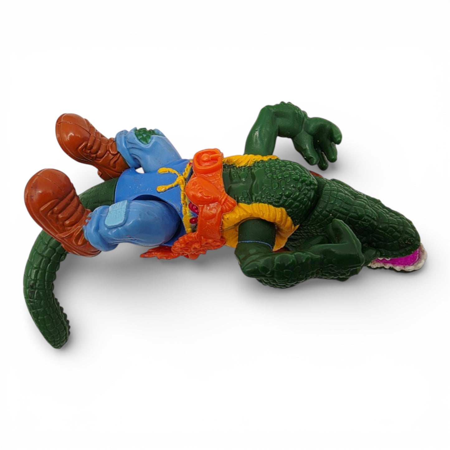 Vintage 1980s action figure. Leatherhead. TMNT. Bottom view.