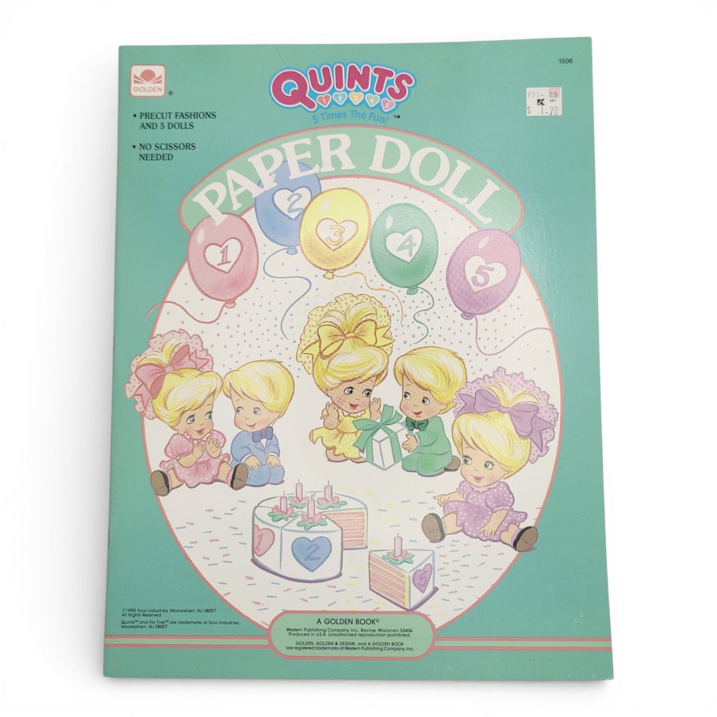 Vintage 1990s paper doll book. Vintage Paper Doll Book. Front view.
