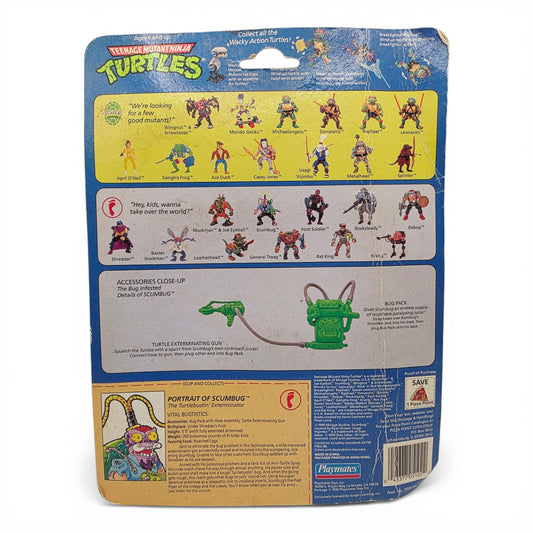 1990 Teenage Mutant Ninja Turtles Scumbug action figure — Back view