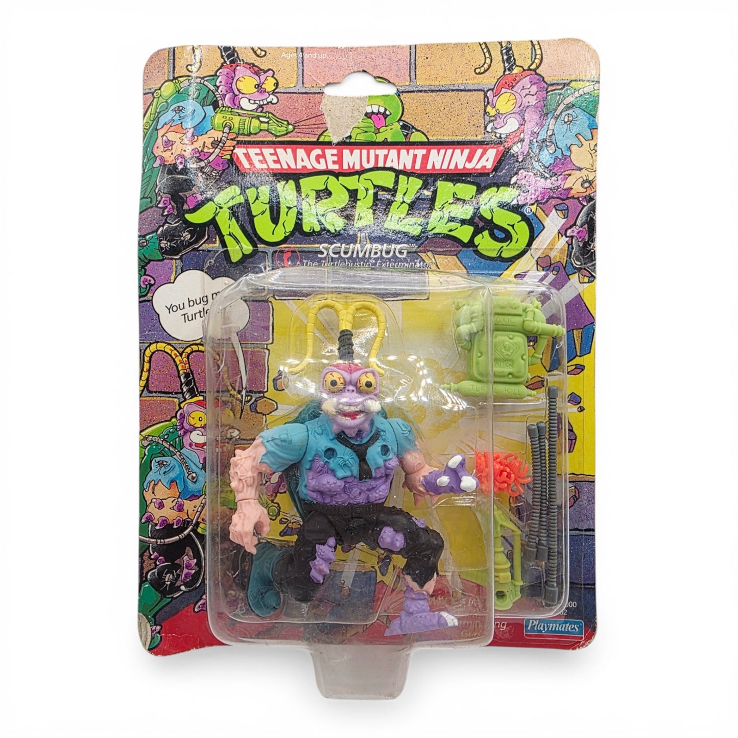 1990 Teenage Mutant Ninja Turtles Scumbug action figure — Front view
