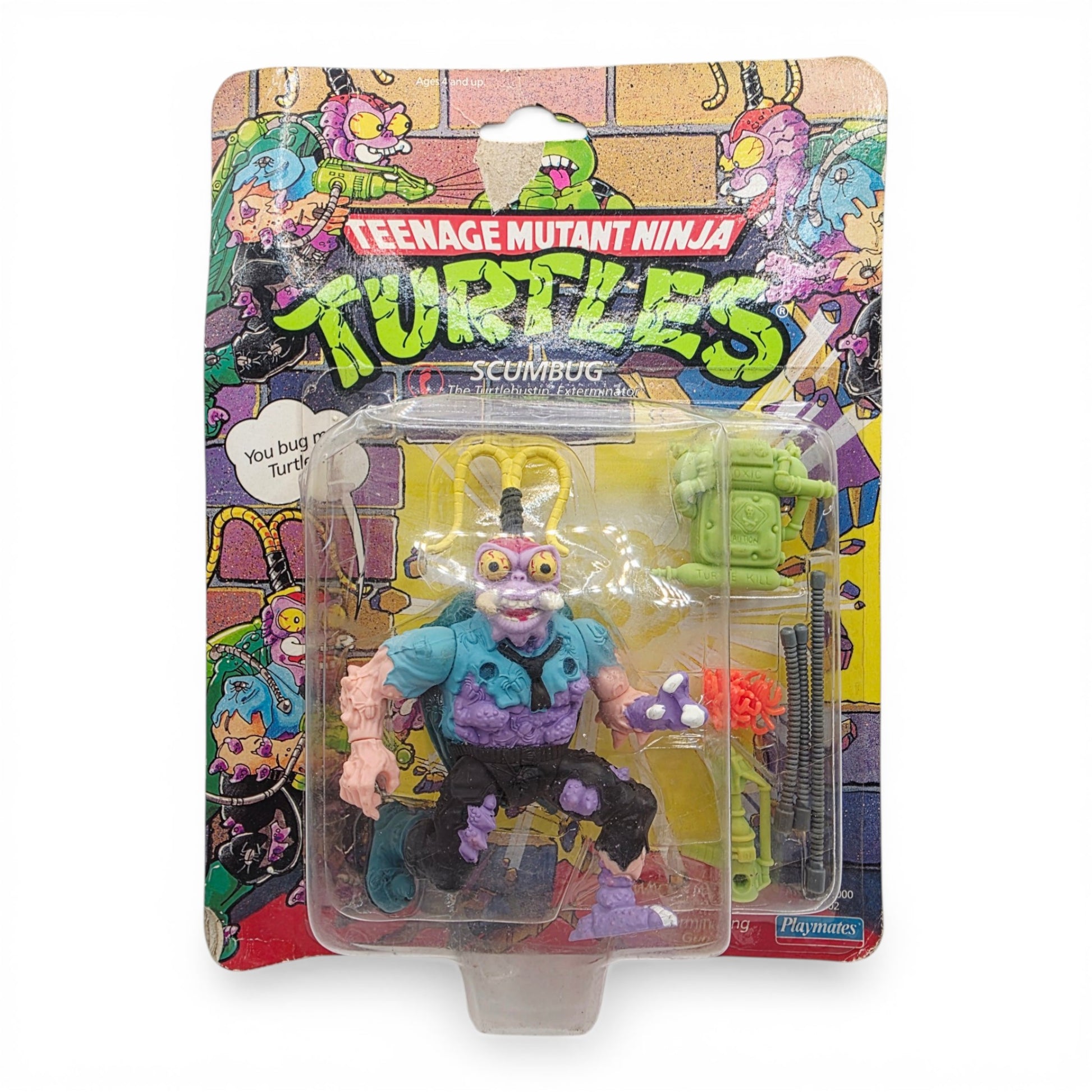 1990 Teenage Mutant Ninja Turtles Scumbug action figure — Front view