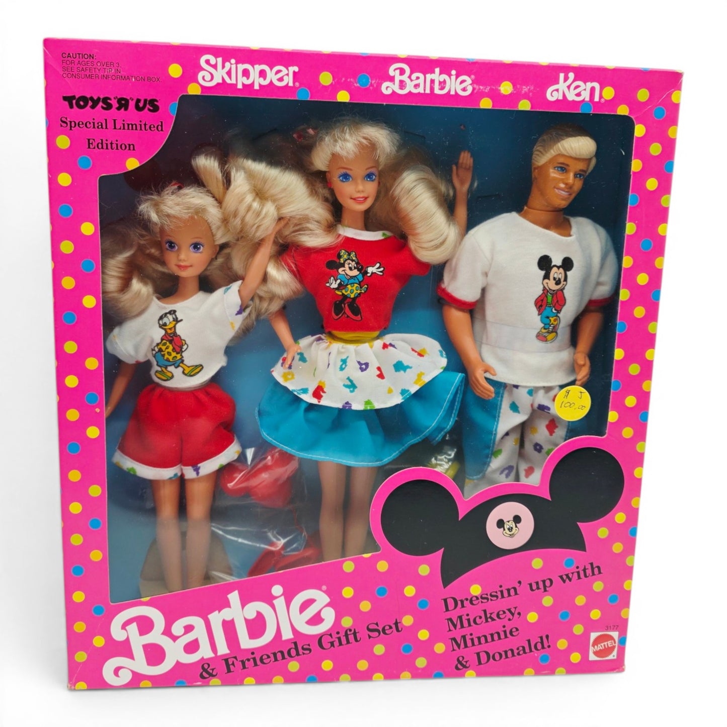1991 Barbie Barbie and Friends Disney Gift Set Barbie, Ken, Skipper doll giftset — Front view