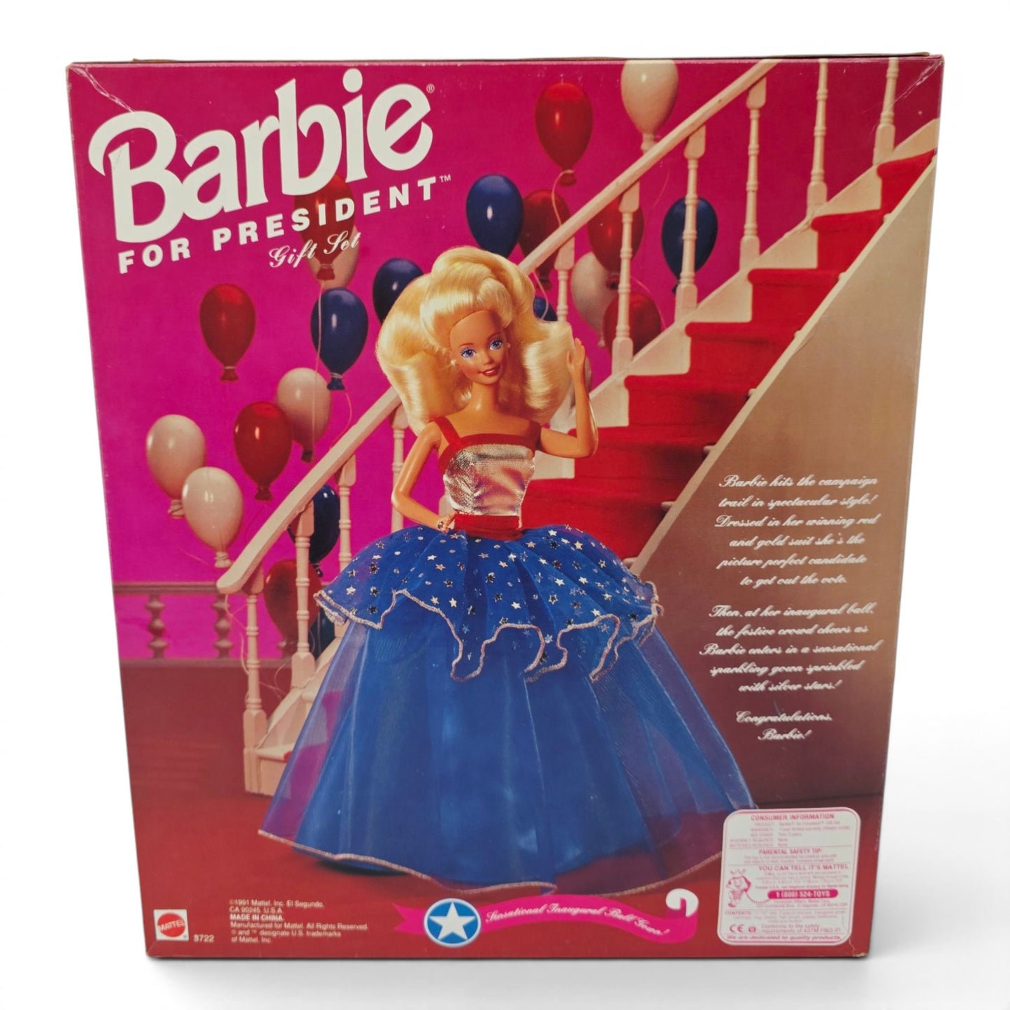 1991 Barbie Barbie for President doll giftset — Back view