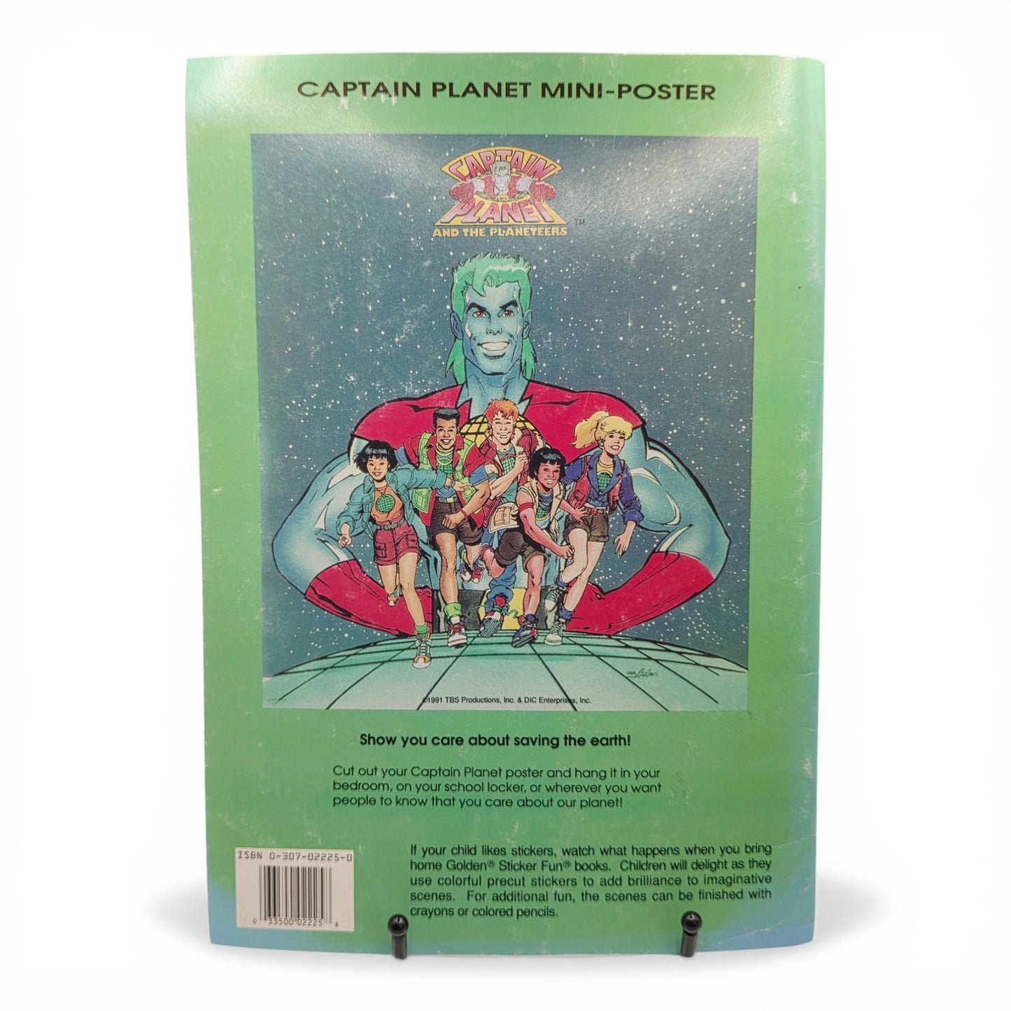 1991 Captain Planet Sticker Fun activity book — Back view