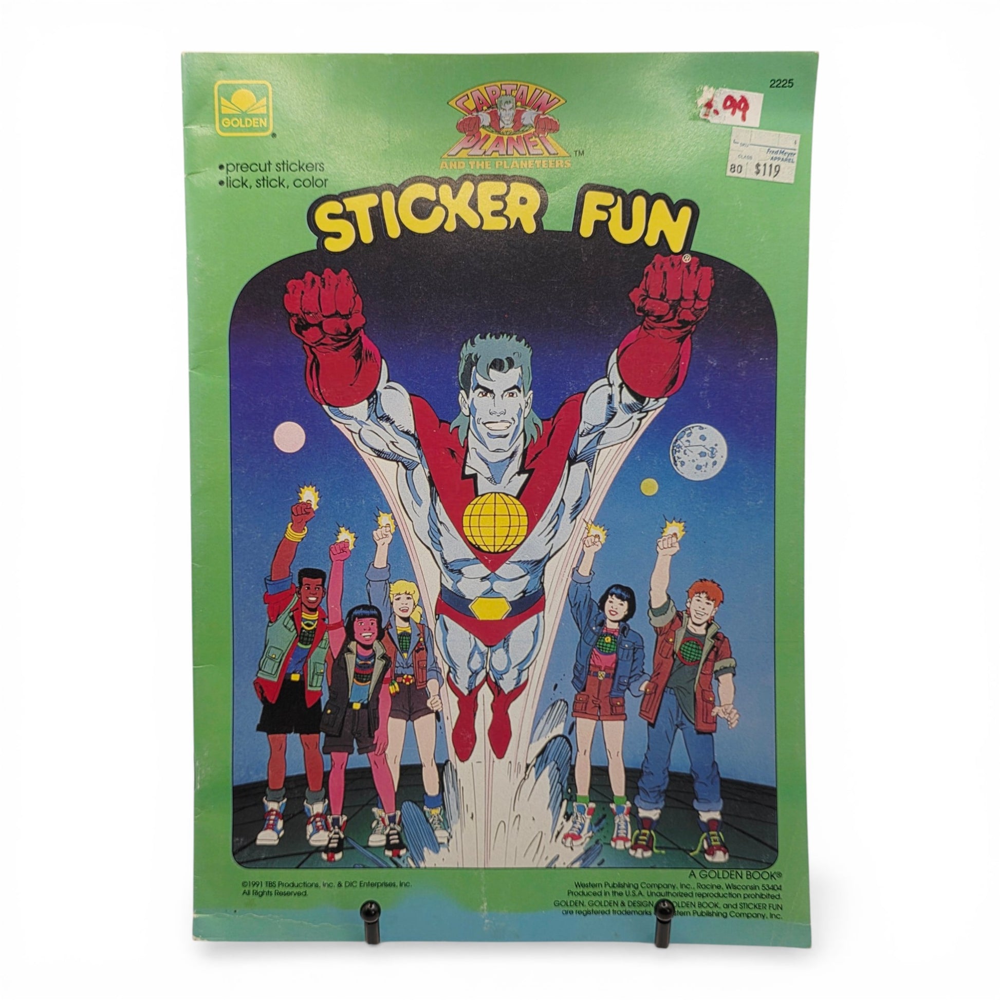1991 Captain Planet Sticker Fun activity book — Front view