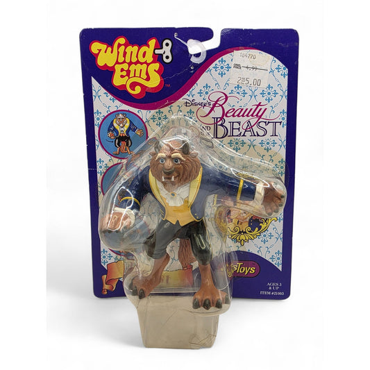 Vintage 1990s small toy. Beauty & the Beast. The Beast. Wind Ems. Front view.