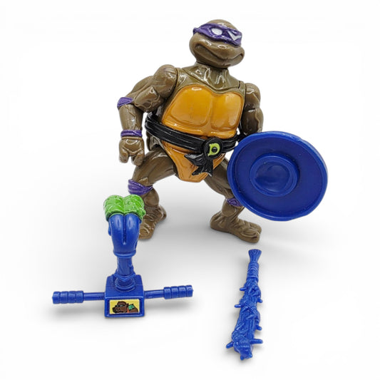 Vintage 1990s action figure. Head Droppin'. Donatello. TMNT. Front view.