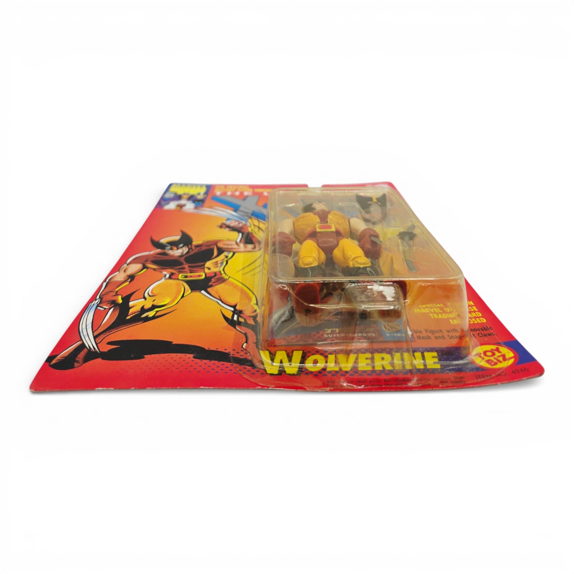 Vintage 1990s action figure. The Uncanny X-Men. Wolverine. Snap out Claws. Bottom view.