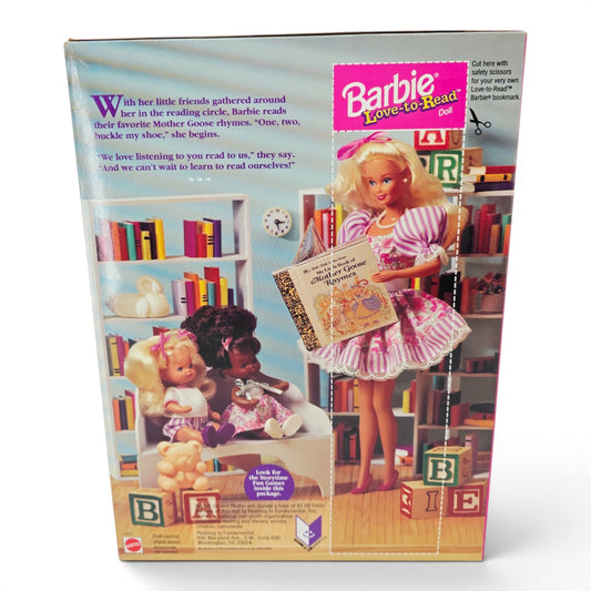 1992 Barbie Love-to-Read doll giftset — Back view