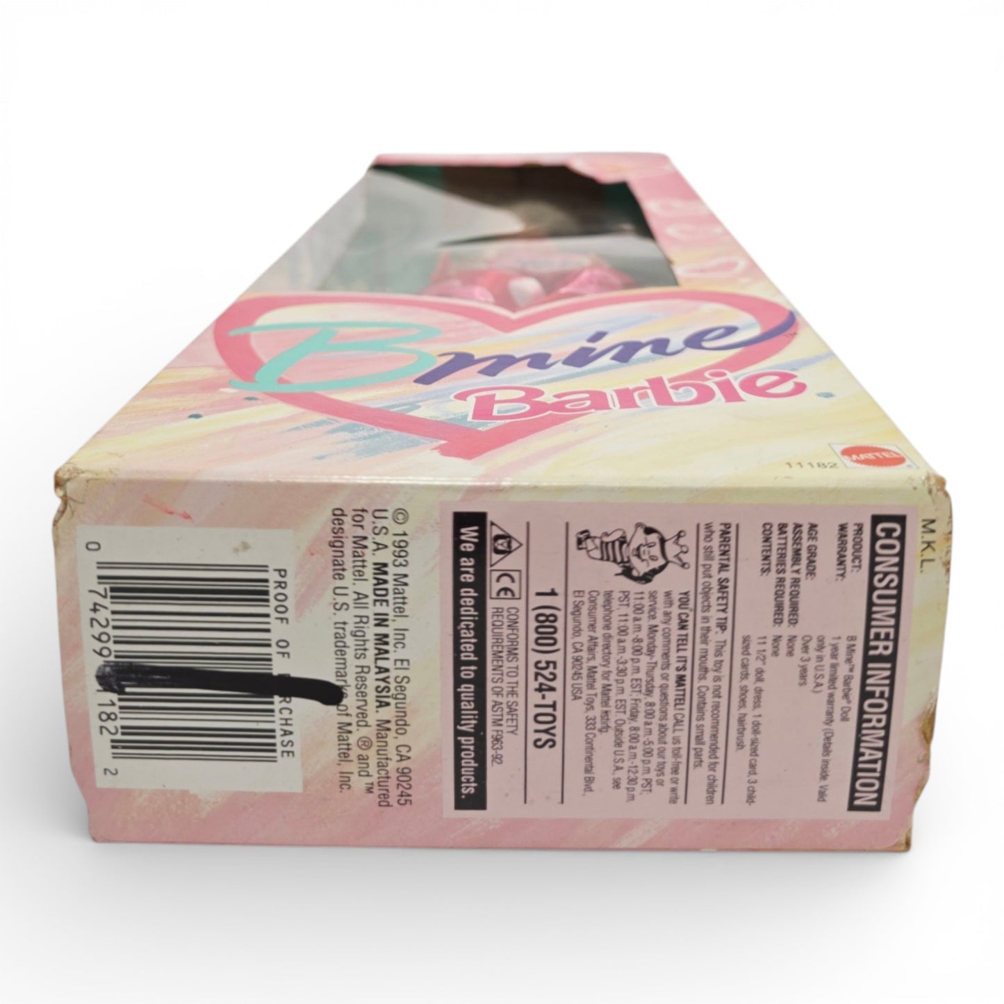 1993 Barbie BMine doll — Bottom view