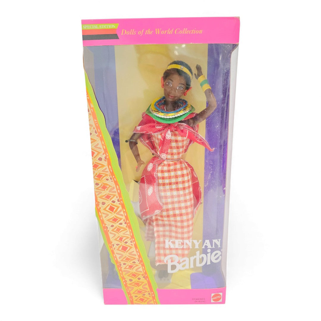 Vintage 1990s doll. Dolls of the World. Kenyan Barbie. Front view.