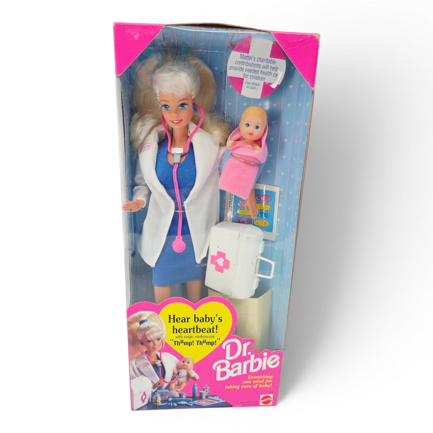 1993 Barbie Dr. Barbie - Hear Baby's Heartbeat! Blonde doll — Front view