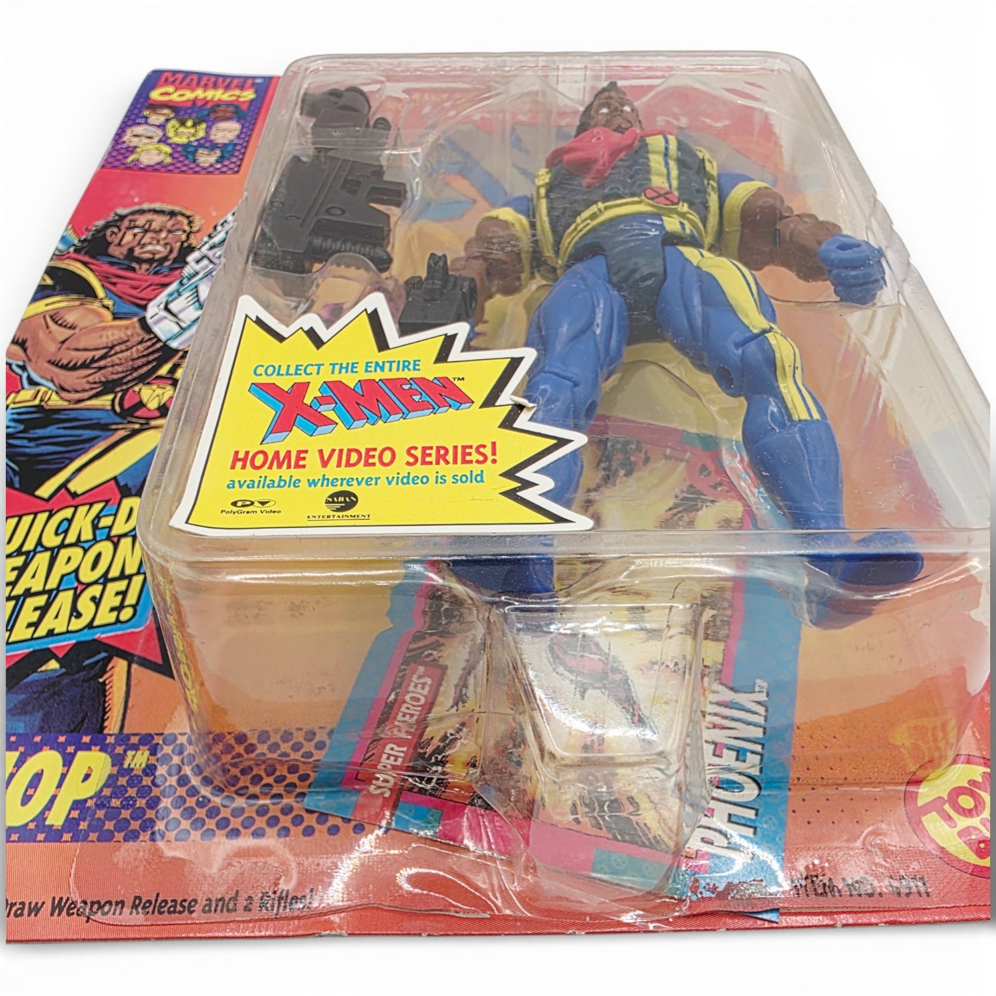Vintage 1990s action figure. The Uncanny X-Men. Bishop. 5". Defect 1 view.