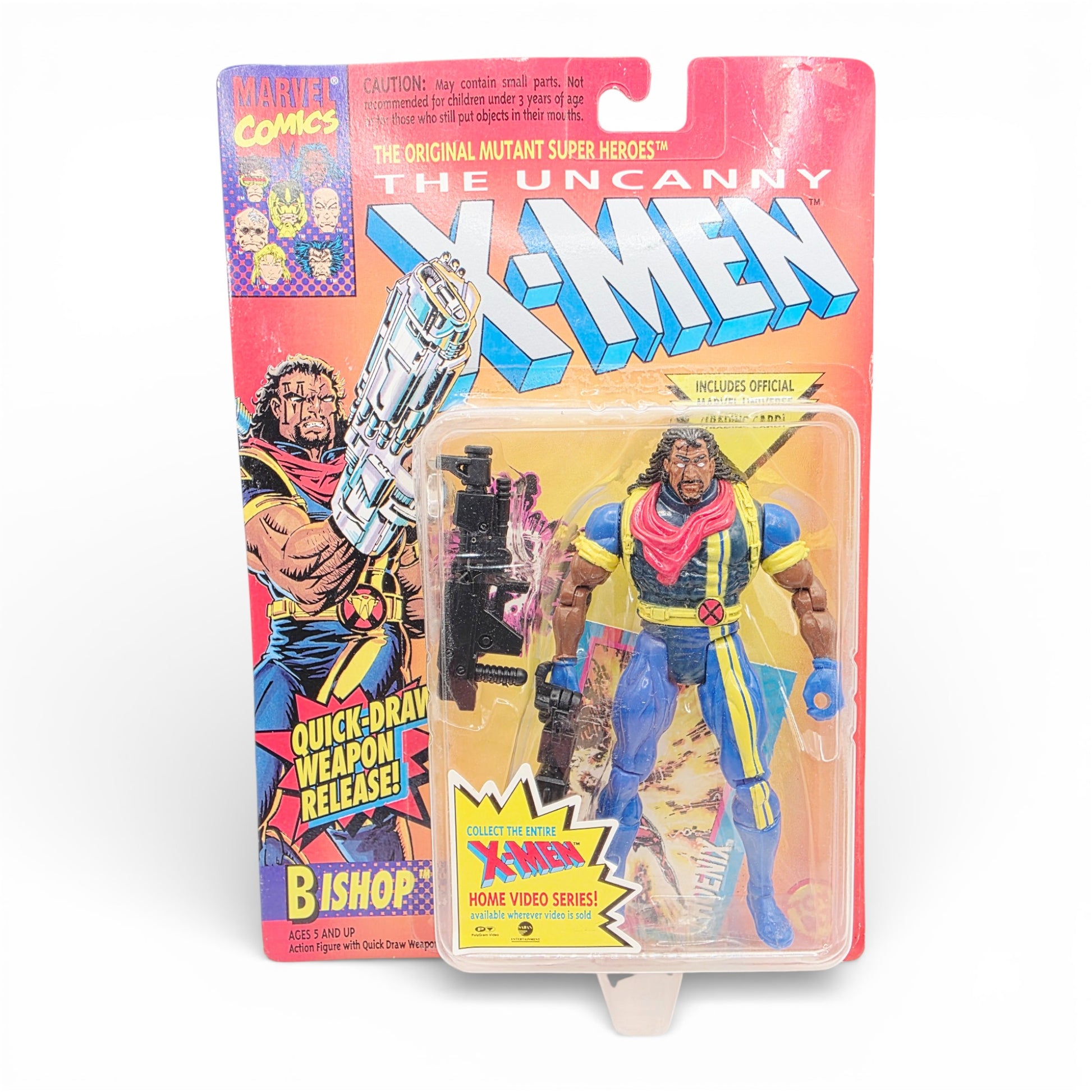 Vintage 1990s action figure. The Uncanny X-Men. Bishop. 5". Front view.