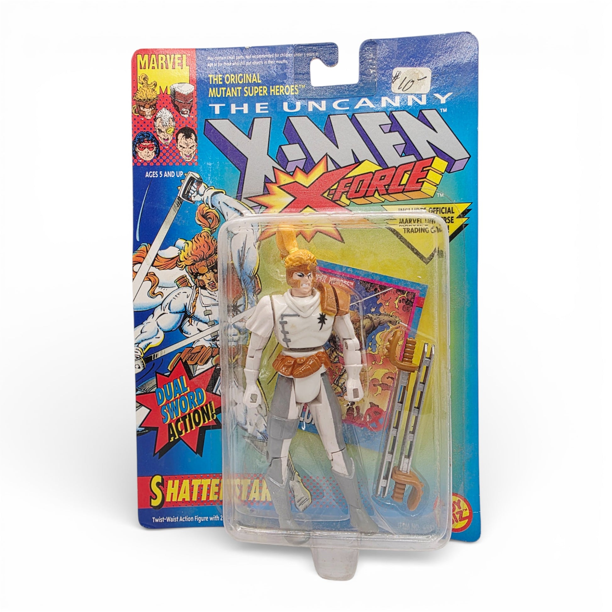 Vintage 1990s action figure. The Uncanny X-Men: Xforce. Shatterstar. 5". Front view.